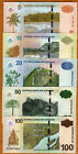 Set Suriname  5-10-20-50-100 Dollars  2012-2020 P-162-163-164-165-166  Unc