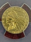 1908  2 5 Pcgs Certified Genuine Au Details Indian Head Quarter Eagle Gold Coin