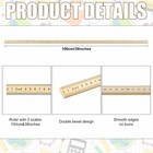 24 Pack 39 Inches Wood Economy Meterstick Double Sided Meter Stick Ruler Wooden