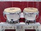 Latin Percussion Lp200xf Fiberglass Bongos White chrome 7 1 4   8 5 8  Year 2015