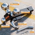Orcish Trailer Hitch Tri-ball Mount With Tow Hook   Pin  Chrome Trailer Ball    