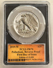 2019-w  25 Palladium Eagle Pcgs Reverse Pr70 First Day Of Issue Thomas Cleveland