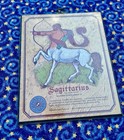 Vintage Nos 70 s Sagittarius Zodiac Astrolology Wood Hanging Art Plaque 8 5x11   