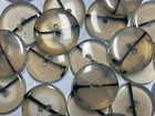 Vintage 80 s Italian Thick chunky Poly Button Clear black 18mm 23mm 28mm 2hole 