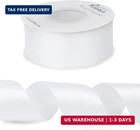 Ribbli White Double Faced Satin Ribbon 1-1 2  X Continuous 25 Yards use For Bows