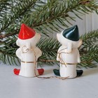 2 Vintage Holt Howard Mini Elf Elves 1950s Christmas Ornaments Retro Decor Lot