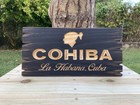 Cohiba Cigar Lounge Whiskey Bar Bourbon  Wood Sign Carved Tavern Antique Look