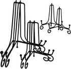 6pcs 3 Size Black Iron Plate Stands For Display - 4  6  8 Inch Decorative Metal 