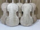 Unfinished 4 4 Size White Violin 4 String Flame Maple Back With Fretboard