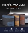 Men s Leather Bifold Id Card Holder Purse Wallet Billfold Handbag Slim Clutch