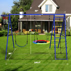 5 In 1 Outdoor Metal Swingset Swing Play Set For Kids Playground Ladder Backyard