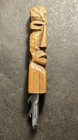 Vintage Hand Carved Wood Tiki Bottle Opener Can Piercer Totem Bar Tool 8 Inch