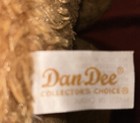 Large 26  Dan Dee Dog Laying Down Plush Brown Red Floppy Collectors Choice Vtg