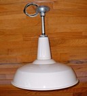  1  60s Benjamin 18  Porcelain Industrial White Barn Light Vintage A s Ul