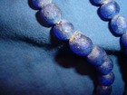 Old Vintage African Handmade Blue Glass Trade Beads Strand 45 Beads