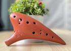 Focalink Professional 12 Hole Alto C Terra Cotta Ceramic Ocarina  W hard Case