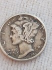 Error Coin 1944 Mercury Dime 90  Silver  Ww2 Time Period  in Cod We Trust 