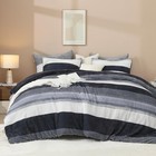  Fluffy Fleece King Size Comforter Set  Luxury Soft King  104 x90   Dark Grey
