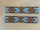 2 - Mini Multicolor Patterned Beaded  Strip Native American Design 10 X 2   