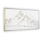 White And Gold Framed Paintings Textured Wall Art - 3d Mountain 100  Hand Pai   