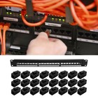 19inch 1u Cabinet Rack Pass-through 24 Port Cat6 Patch Panel Rj45 Contact3629