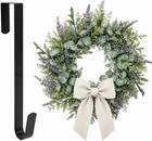Ultra Thin Over The Door Wreath Hanger For Front Door  15 Inch Matte Black Me   