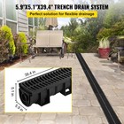 Uimoso Drainage Trench Driveway Channel Drain Kit Plastic Grate-5 8 x5 2 -6 Pack