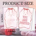 20 Pink Bow Birthday Party Invitations Cute Minimalist Birthday Invitations G   