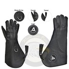 Falconry 2 Pieces Gloves   Cowhide Leather    Eagle Glove 40 Cm 3 Layer   Black