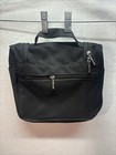 Toiletry Travel Bag Black 9x9 Multi Compartment Zippered Pockets New 