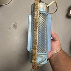 Vintage Art Deco Blue And Clear Glass Headboard Lamp Bullet Light