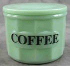 Jadeite Green Glass Coffee Box Canister Lidded Jar Container