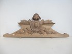 Antique Carved Wooden Top Old Pediment Finial Furniture Wood Victorian Clam 33 w
