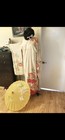 Women   s One Size Black Satin Kimono Robe Dragon Design With Red Trim Belt