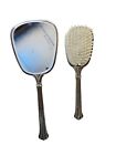 Vintage Floral Vanity Mirror And Brush Set