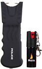 Police Stun Gun Burn Pepper Spray Self Defense Combo - 916 Black