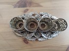 Vtg Gold Toned Metal Filigree 4 Lipstick Holder