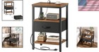 Contemporary Nightstand With Adjustable Drawer   Charging Ports - Compact Design