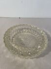 Vintage Cut -clear Glass Crystal Ashtray 7 5  Round Mid Century Cigar Ashtray