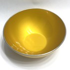 Vtg Emalox Of Norway Bowl Enamel On Aluminum 5 Inches Yellow Mcm Serving Party