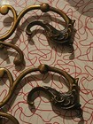 3 Antique Spanish Brass Bronze Chandelier Decorative Arms Goose Neck Leaf Motif