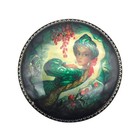 Vtg Russian Hand Painted Lacquer Box S  Sorkin 1996 Green Portrait 3 125 