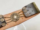 Argentina Vintage Gaucho Rastra 800 Sterling Silver Leather Western Belt 151g