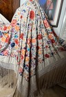 Enchanting  Antique Silk Piano Shawl Manton De Manila A Treasure In Silk