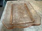 The Last Supper Vintage Tiara Indiana Glass Bread Plate Tray Pink 11  X 7 