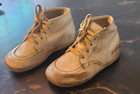Vintage Antique 1950 s Baby Doll Toddler Leather Scruffy Shoes Size 5 5 6 0
