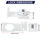 2pcs 3 5  Combination Rotary Hasp Latch Lock 3-digit Password 90   Cabinet White