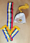 Order Of The Eastern Star O e s  Fez Hat White Felt   5 Color Sash