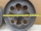  2  Vtg Matching Industrial Cart Steampunk Cast Iron 15  Hit Miss Engine Wheel