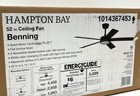 Hampton Bay Benning 52 In  Flat Bronze Downrod Ceiling Fan Led   Remote  open